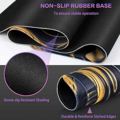 Canjoy Gaming Mouse Pad, Fluid Pattern Mouse Pad 35.4x15.7inch Large Extended Computer Mouse Mat Keyboard Full Desk Mousepad for Gaming, Office, Home - color: Blue-purple Fluid, size: 900*400mm