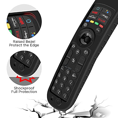 Silicone Case for LG AN-MR21GA / AN-MR22GA Remote Control [Shockproof] Anti-Slip Protective Cover for LG MR23GA MR24GN Magic Remote Case Sleeve Holder Protector Skin (Black) - color: Black