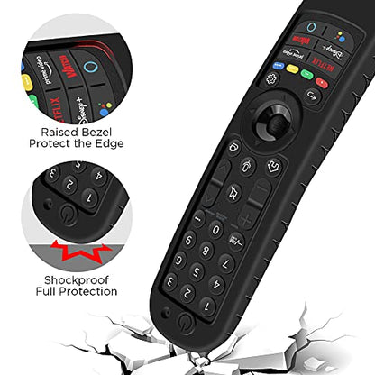 Silicone Case for LG AN-MR21GA / AN-MR22GA Remote Control [Shockproof] Anti-Slip Protective Cover for LG MR23GA MR24GN Magic Remote Case Sleeve Holder Protector Skin (Black) - color: Black