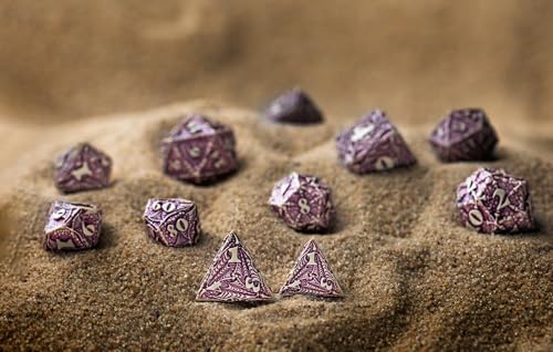 Q-Workshop Dracopolis Yucatan Featherwing Ornamented RPG Dice Set | 7-piece polyhedral set, Ornamented engraving, Fantasy RPG accessory, Tabletop gaming