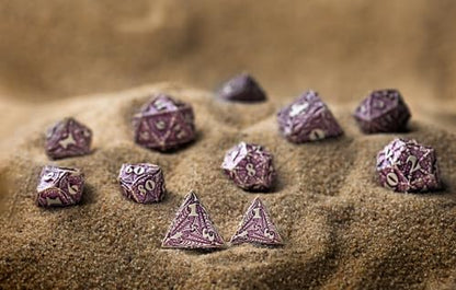 Q-Workshop Dracopolis Yucatan Featherwing Ornamented RPG Dice Set | 7-piece polyhedral set, Ornamented engraving, Fantasy RPG accessory, Tabletop gaming