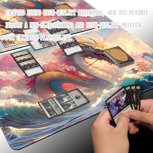 Board Game 14x24in MTG Playmat Compatible for OCG CCG RPG TCG Playmats (Sea Royal Dragon 2) - color: Sea Royal Dragon 2
