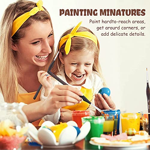 Miniature Paint Brushes, Fuumuui 11pcs Micro Detail Paint Brushes for Model, Paint by Numbers - Fine Detail Paint Brush Set for Acrylic, Watercolor, Oil - color: Brown