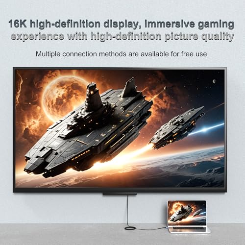 16K HDMI 2.2 Cable 2M 8K 10K 6.6FT High Speed 96Gbps 12Bit 16K@60Hz 8K@240Hz 4K@480Hz Braided Gold Plated UHD HDR Support HDCP 3D HDMI Connection Compatible with PS5 Monitor TV - size: 2m 6.6ft