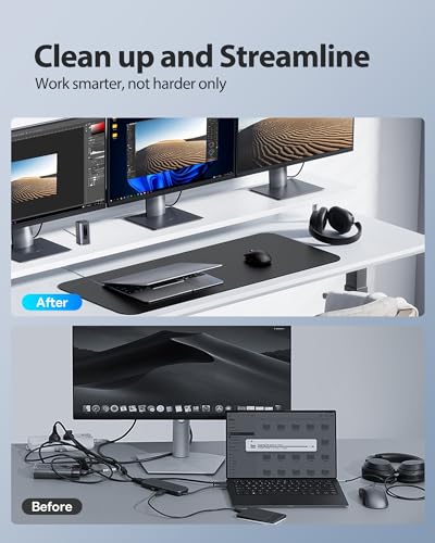 Baseus Spacemate Docking Station, 11-in-1 USB-C Dock for Windows Laptop, Triple Display with 4K HDMI & DP, 10Gbps USB-C & USB-A, Ethernet, Audio, 100W PD Charging for Dell HP Lenovo Acer and More | 2 x HDMI 1 x DP 4K @ 60Hz, 3 x USB-A/C 10 Gbps, 1 Gbps Et