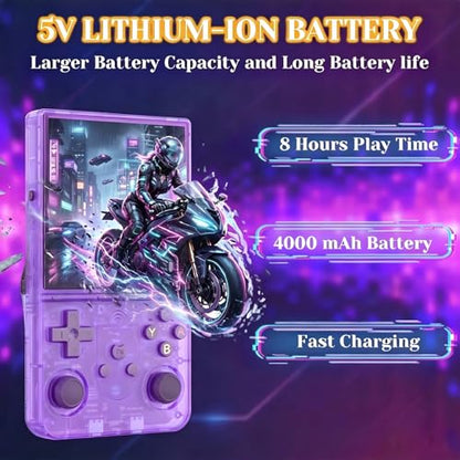 S600 Retro Handheld Game Console, 4.0 Inch IPS Display, 64GB Memory, Over 22,000 Classic Games, 4000mAh Battery - style: Purple 64G