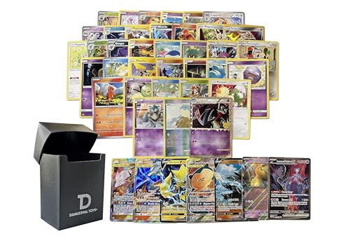 Dan123yal Pokémon Compatible 50 Card Lot with 1 Legendary Ultra Rare Cards Bundle Deck Box Included