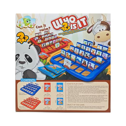 Table Game for Kids,Animal What is It Board Game for 2Players,Family Game - color: Blue/Red