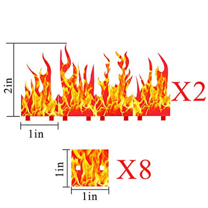CZYY DND Wall of Fire Miniatures, 8 Acrylic Flame Terrain Pieces | 8 Modular Fire Spell Effects, 1 in Bases, Approx. 2 in Tall, For 25 mm, 28 mm & 32 mm Miniatures and RPG Battle Maps