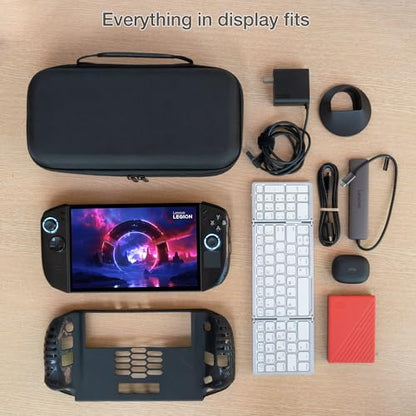 ButterFox Large Carrying Case Bag For Lenovo Legion Go 2 / Legion Go S/Legion Go Handheld, Fits Charger, 2 Accessories Compartments for Large 65W Battery Pack, Folding Keyboard and etc (Black)
