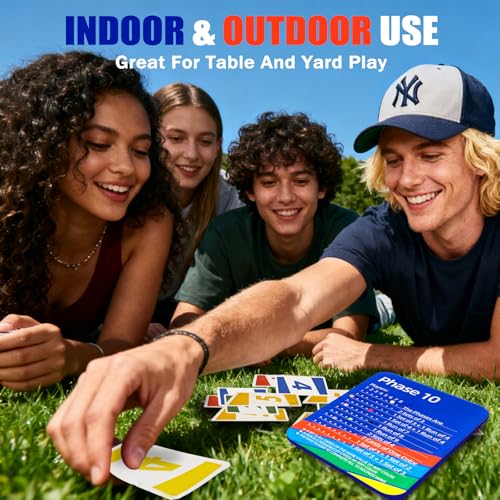 Phase 10 Card Game Set with Scoring Pegs, Storage Pouch, Stands, Board Game Accessories for Family Party, Travel, Adults (Cards not included)