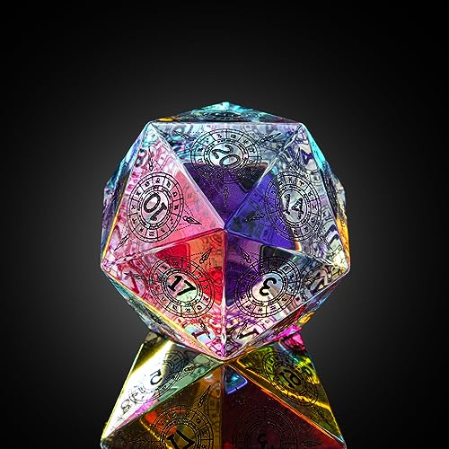 UDIXI 30mm Prism Glass D20 Dice Large 20 Sided DND Dice for Tabletop Games | Premium Gift Box, DM Gift, for Dungeons and Dragons Role Playing Games - color: Large D20 Prism Glass