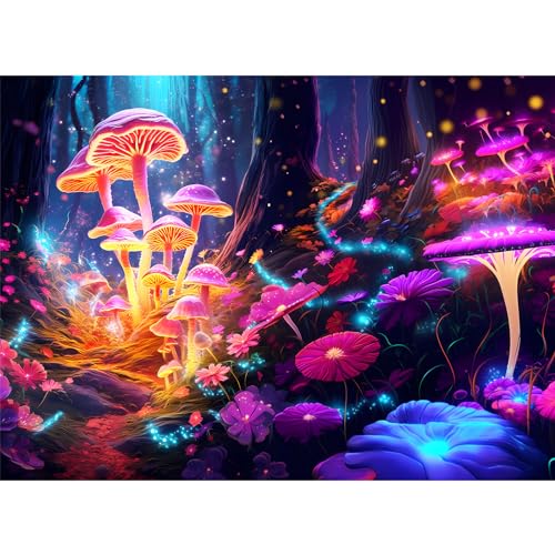 500 Pieces Puzzles for Adult Jigsaw Puzzle Mushrooms Puzzle for Adult Elderly Difficult Puzzle Gift for Family Activity Games Home Decor Wall Art 20.5x15IN - style: Mushrooms