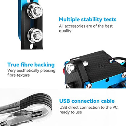 aikeec 64 Bit USB Handbrake with Clamp for PC Windows Sim Racing Games G25 G27 G29 T500 FANATECOSW Dirt Rally with Handle Grip - color: blue, size: with clamp