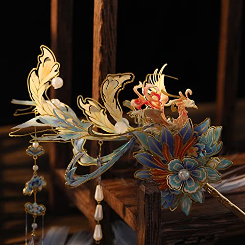 MU 3D Phoenix Hairpin in SwordAdult Jigsaw Metal Puzzle Model Kits Building DIY Birthday Gift - color: Phoenix