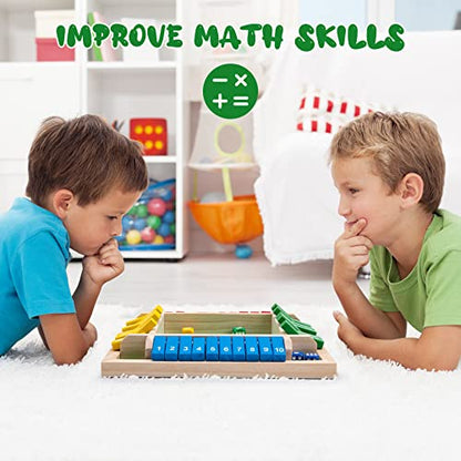 Shut The Box Dice Game,8 Dice 4 Players Wooden Board Table Math Skills Game with Drop it Game Instructions for Kids Adults Easy to Learn, Family and Friends Party (8 Inches Colorful) - size: 8.74 inches