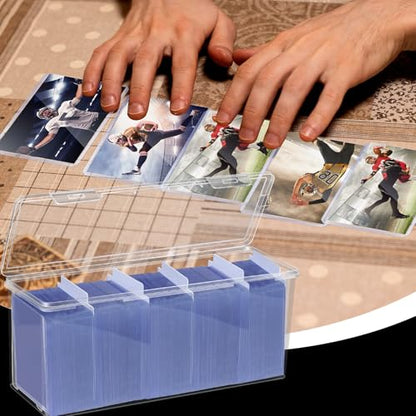 2 Pack Toploader Storage Box with Dividers, Trading Card Storage Box Top Loaders Holder and Sports Card Storage Large for 180 Toploaders 750 Cards (2)