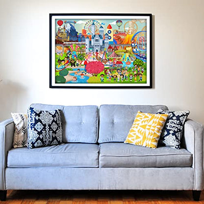 Think2Master Amusement Park 250 Pieces Jigsaw Puzzle. Great Gift. Large Pieces. Size: 14.2” X 19.3” - style: Amusement Park