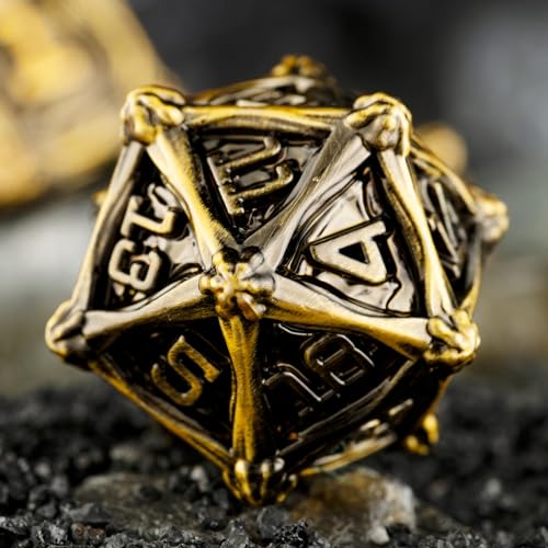 Surpass DND dice Set Metal dice Role Playing Metal Polyhedral Dice Dungeons and Dragons Dice (Gookin) - color: Gookin