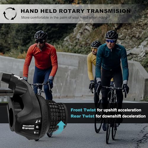 Bike Gear Shifters 6 Speed, Bicycle Revoshift Right SL-RS25-6 6R Shift Lever Bicycle Twist Grip Thumb Gear Shifter for MTB Folding Mountain Bike - size: RS25-6R
