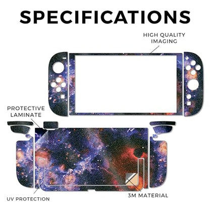 Glossy Glitter Gaming Skin Compatible with Nintendo Switch 2 Console Only - Andromeda - Premium 3M Vinyl Protective Wrap Decal Cover - Easy to Apply | Crafted in The USA by MightySkins - color: Andromeda, size: Switch 2 Console Skin Only, style: Glossy Gl