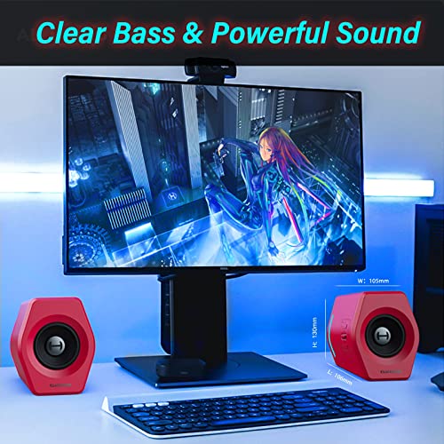 Edifier G2000 32W PC Gaming Computer Speakers for Laptop Mac Desktop Computer Woofer Speakers Bluetooth USB 3.5mm AUX Inputs RGB Lights Multimedia Speakers Red - color: red