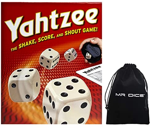 Mr Dice Classic Dice Game - Card Board Games for Family Night Bundle Drawstring Bag
