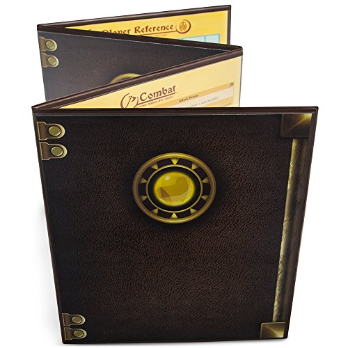 Stratagem The Master's Tome 4-Panel Customizable GM Screen with Free Inserts – Dry Erase, Dungeon & Game Master Accessory for Tabletop RPG Campaigns (Brown) - color: Brown