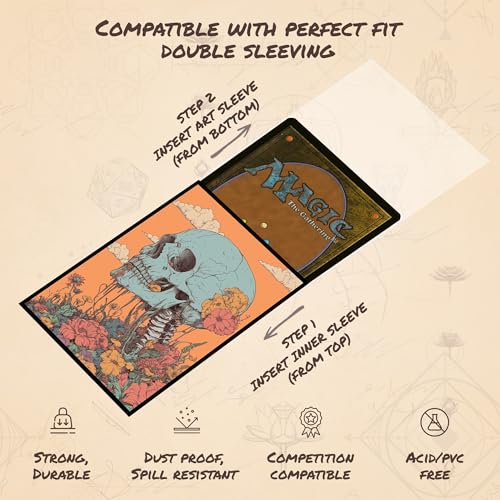 Psychedelic Skull 3 - MTG Card Sleeves, 104ct, Standard Size | Perfect for Double Sleeving, Smudge Resistant Matte Back, Standard 66x92mm - Compatible with Magic The Gathering & TCG Cards - color: Psychedelic Skull 3