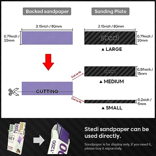 stedi Carbon Fiber Sanding Sticks 7PCS Hobby Model Tools for Sandpaper | Carbon Fiber Material Fine Detail Sanding Adhesive Sandpaper Compatible Plastic Models Part Modification - style: 7PCS Carbon Fiber Sanding Sticks