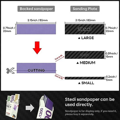 stedi Carbon Fiber Sanding Sticks 7PCS Hobby Model Tools for Sandpaper | Carbon Fiber Material Fine Detail Sanding Adhesive Sandpaper Compatible Plastic Models Part Modification - style: 7PCS Carbon Fiber Sanding Sticks
