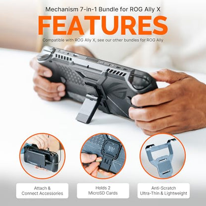 Mechanism Ally X 7-in-1 Bundle | ASUS ROG Ally Kickstand, Battery, SSD, USB-C Hub, VESA & Wall Mounting Kit | Mount Anything with Mechanism | Case Friendly ASUS ROG X Accessories - color: ROG Ally X