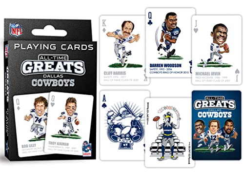 MasterPieces Family Games - Dallas Cowboys All-Time Greats Playing Cards - Officially Licensed Playing Card Deck for Adults, Kids, and Family - style: Dallas Cowboys