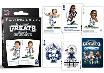 MasterPieces Family Games - Dallas Cowboys All-Time Greats Playing Cards - Officially Licensed Playing Card Deck for Adults, Kids, and Family - style: Dallas Cowboys