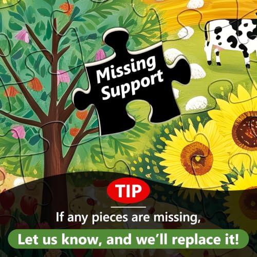 300 Piece Puzzles for Adults Kids,Large Piece Rural Farm Countryside Puzzle | Sunflower Animal Farm for Adult Kids,Birthday Holiday Party Gifts with Family,Jigsaw Puzzle with Letters on Back,20.5*15 in - color: Rural