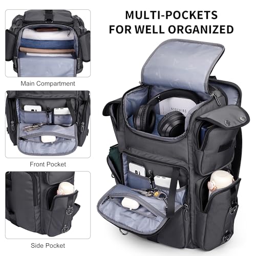 WITZMAN Travel Backpack for Men Carry-on Laptop Backpack | Nylon Luggage Bag Fits 16 Inch for Airline Approved,Multi Pocket, For Traveling,Casual,Commuting, B744 Silvery Grey - color: Upgrade Silvery Grey