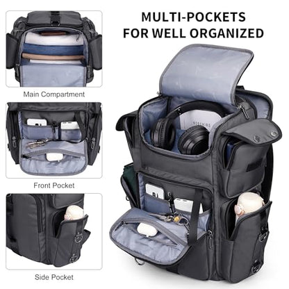 WITZMAN Travel Backpack for Men Carry-on Laptop Backpack | Nylon Luggage Bag Fits 16 Inch for Airline Approved,Multi Pocket, For Traveling,Casual,Commuting, B744 Silvery Grey - color: Upgrade Silvery Grey