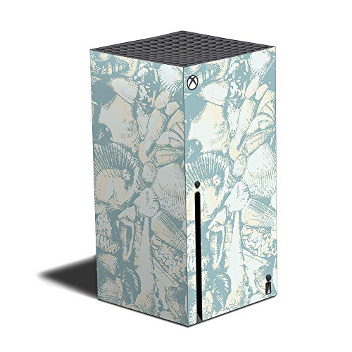 MightySkins Skin Compatible with Xbox Series X - Blue Seashells | Protective, Durable, and Unique Vinyl Decal wrap Cover | Easy to Apply and Change Styles | Made in The USA (MIXBSERX-Blue Seashells) - color: Blue Seashells