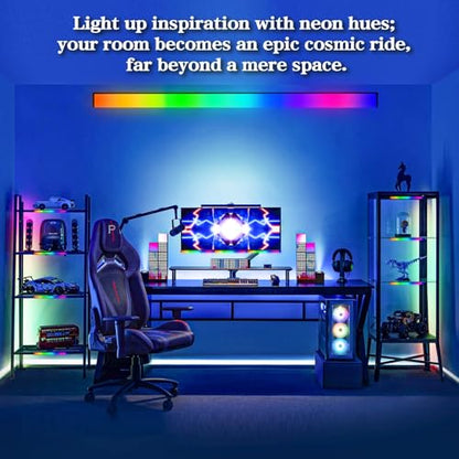 RGB LED Monitor Ambient Light Bar, 16 Inch USB Powered, APP Control & Music Sync, 16 Million Colors Dimmable, Gaming/Desk Display Backlight