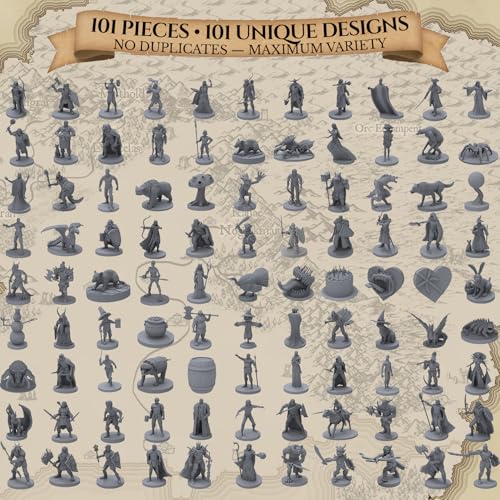 101 Unique Miniatures - Mythical Heroes Complete Edition - Suitable Size for DND