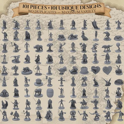101 Unique Miniatures - Mythical Heroes Complete Edition - Suitable Size for DND