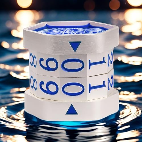 Metal MTG Life Counter Wheel Metal Magic Life Counter MTG Health Tracker MTGs Foundations with Dragon Symbol for Board Games, Cards Games, TTRPGs, Compatible with MTGs(Pearl Silver_Blue) - color: Silverblue
