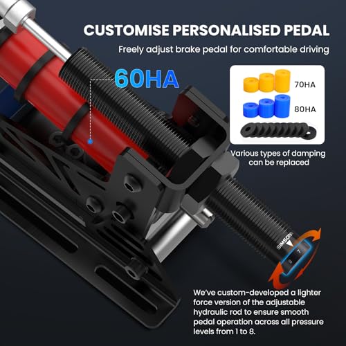 SIMSONN PRO X Ultra Sim Racing Pedals PC Racing Simulator Load Cell HE Hydraulic Pedals Support Haptic Reactor (PRO X Ultra P2-H2) - color: PRO X Ultra P2-H2