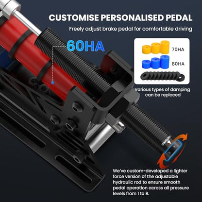 SIMSONN PRO X Ultra Sim Racing Pedals PC Racing Simulator Load Cell HE Hydraulic Pedals Support Haptic Reactor (PRO X Ultra P2-H2) - color: PRO X Ultra P2-H2