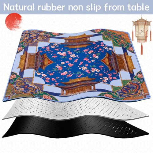 Drydiet Mahjong Mat for Table 31.5 x 31.5 Inch American Mahjong Mat with Carrying Bag, Non-Slip Noise Reduction Table Item for Family Poker Domino Board Game Night & Party Use(Liberty) - style: Liberty
