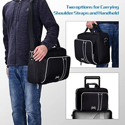 G-STORY Carrying Case,Travel Case Storage Bag Compatible with PS5 Disc and Digital Edition, Controller Skin is Included - color: White-Without Logo