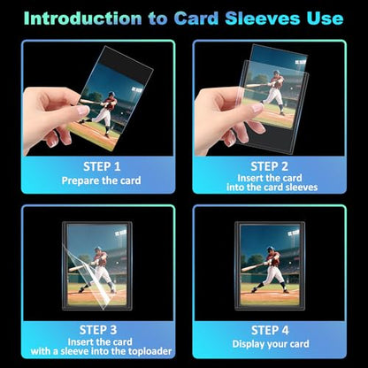 400 Card Sleeves Top Loaders, 3" x 4" Clear Full UV-Resistant Trading Card Protectors for Baseball, Hard Plastic Holder for MTG TCG Collectible Sports Game Cards (200 Toploaders + 200 Soft Sleeves) - size: 200 Toploaders + 200 Penny Sleeves