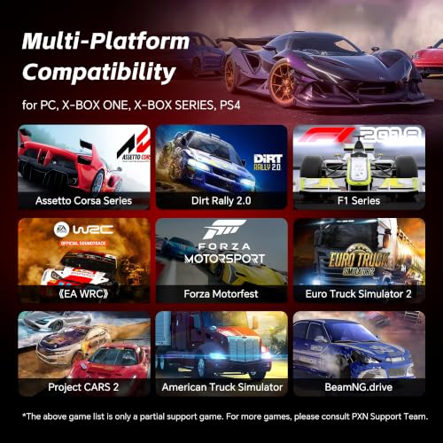 PXN V10 Pro Direct Drive Sim Racing Wheel, 3.2Nm Force Feedback | Servo Motor, 3 Hall-Effect Pedals, 4 Paddle Shifters, for PC, Xbox One, Xbox Series X/S, PS4