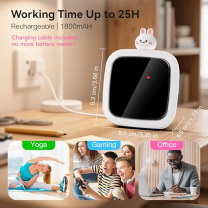 Yunbaoit Digital Visual Timer for Kids, Rechargeable 99-Minute Silent Countdown Timer with 19 Ringtones, 9 Optional DIY Color Carrot Display, Time Management Tool with Pause Function (Rabbit) - style: Rabbit Doll