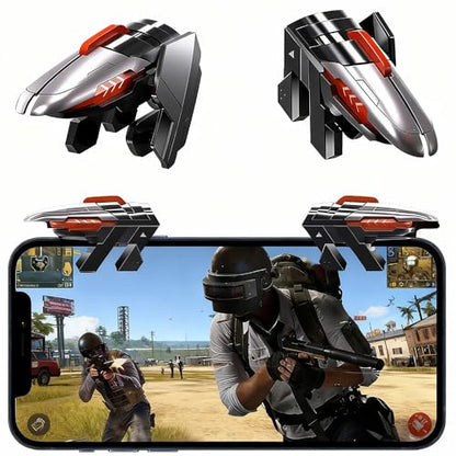 PXIRQ Mobile Phone Triggers for Gaming - 6 Finger Operation High Sensitive Aim & Shoot Game Physical Joystick Buttons for PUBG Mobile Game